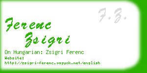 ferenc zsigri business card